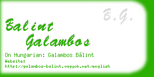 balint galambos business card